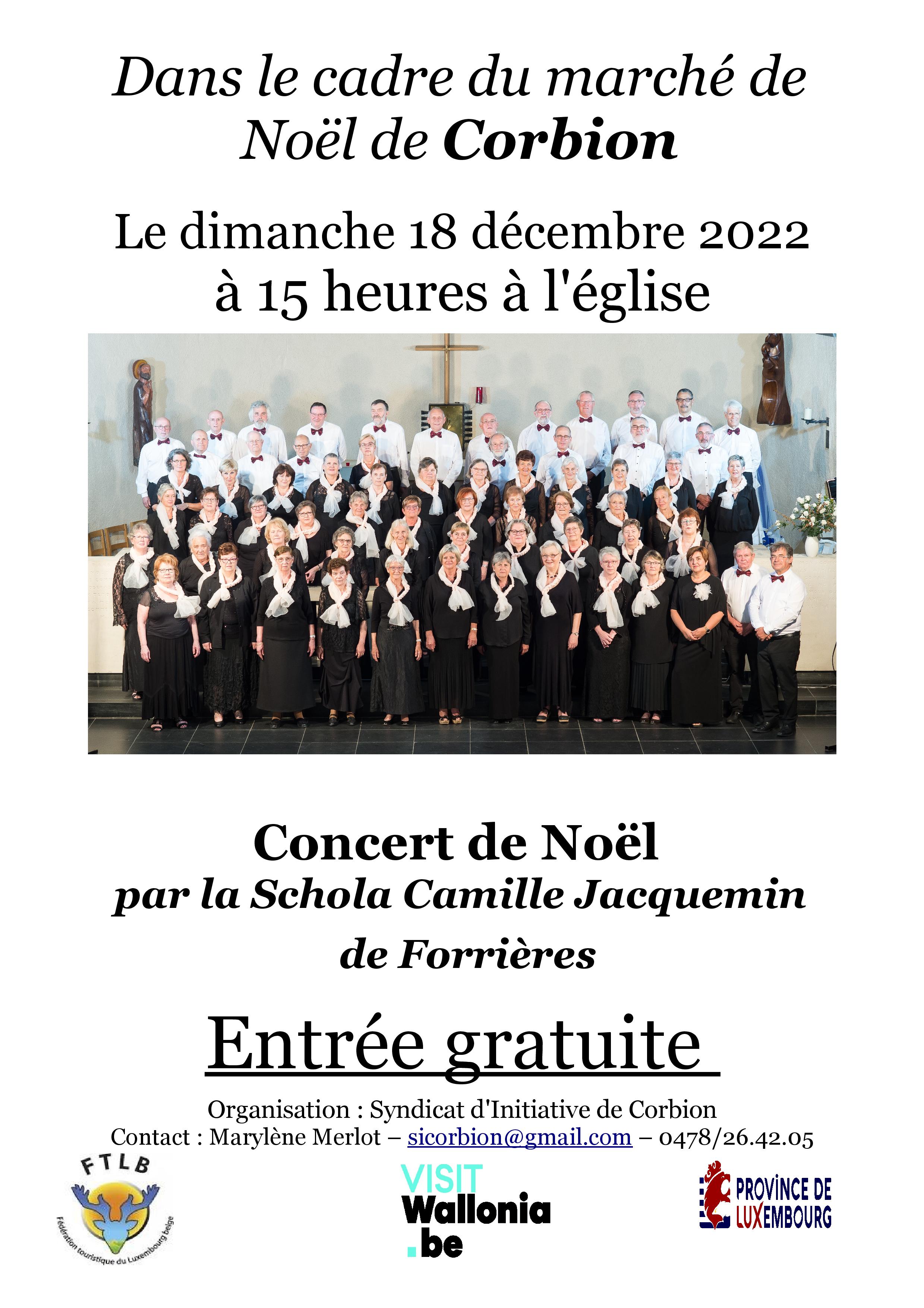 18 décembre 2022, concert de Noël à Corbion par la Schola Camille Jacquemin